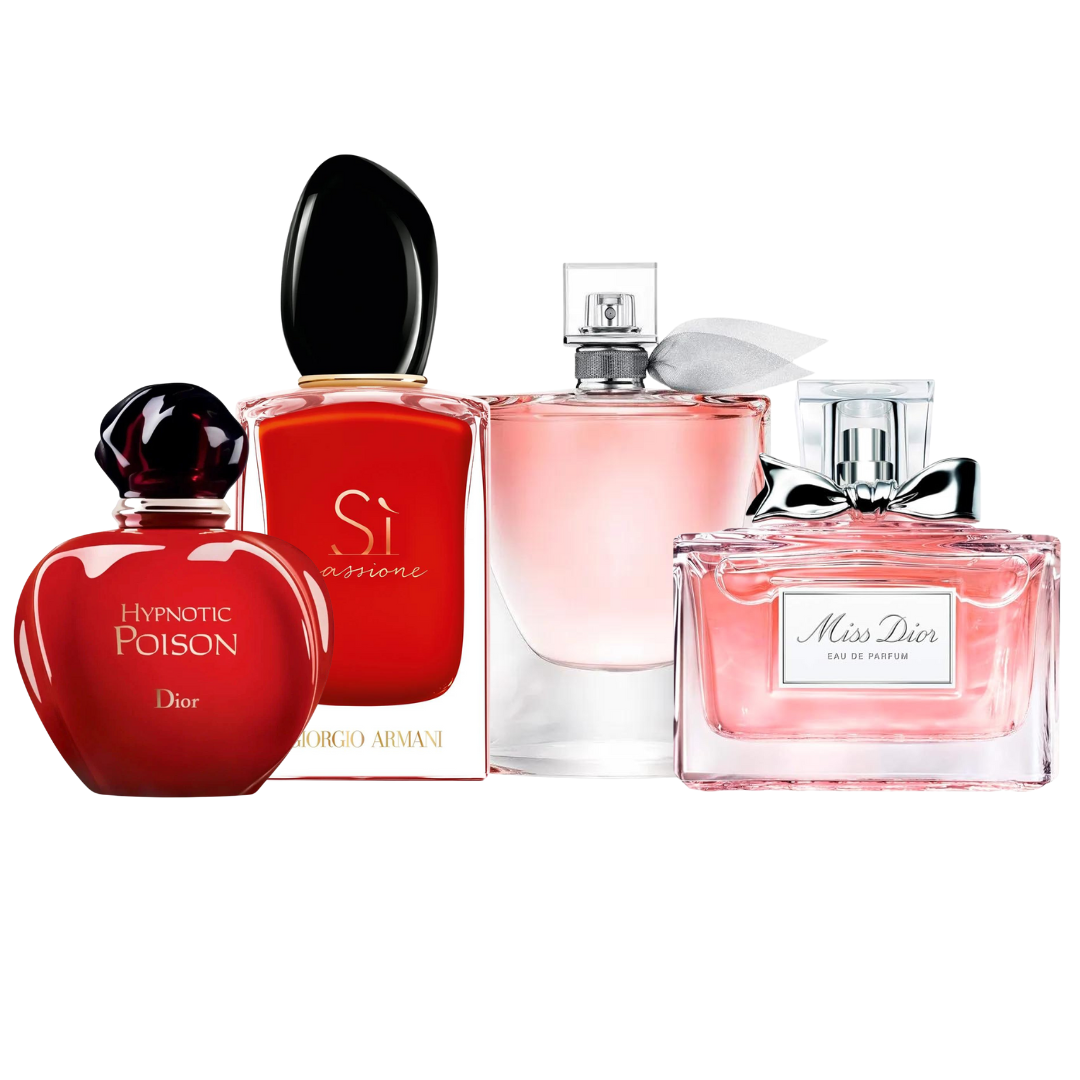 4 Parfums - Miss Dior, HYPNOTIC POISON, SÌ Passione, La Vie Est Belle (ACHETEZ 1, OBTENEZ 4)