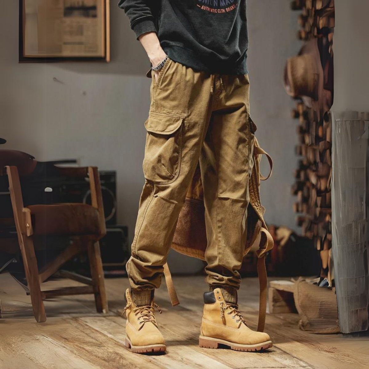 Pantalon Cargo Casual Rétro