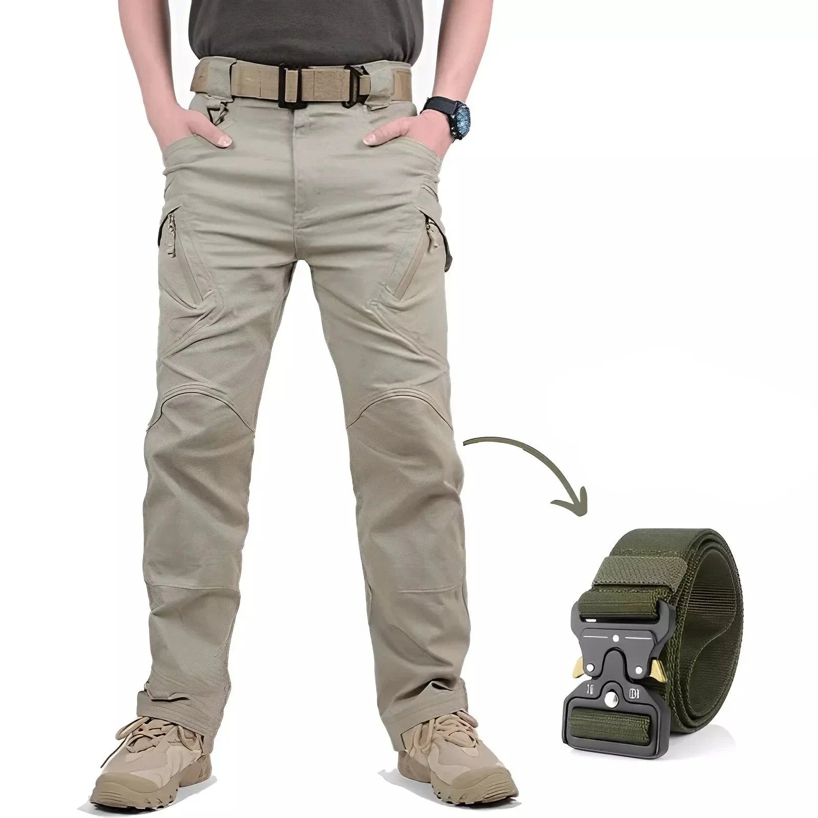 Pantalon Tactique Militaire Imperméable avec Ceinture