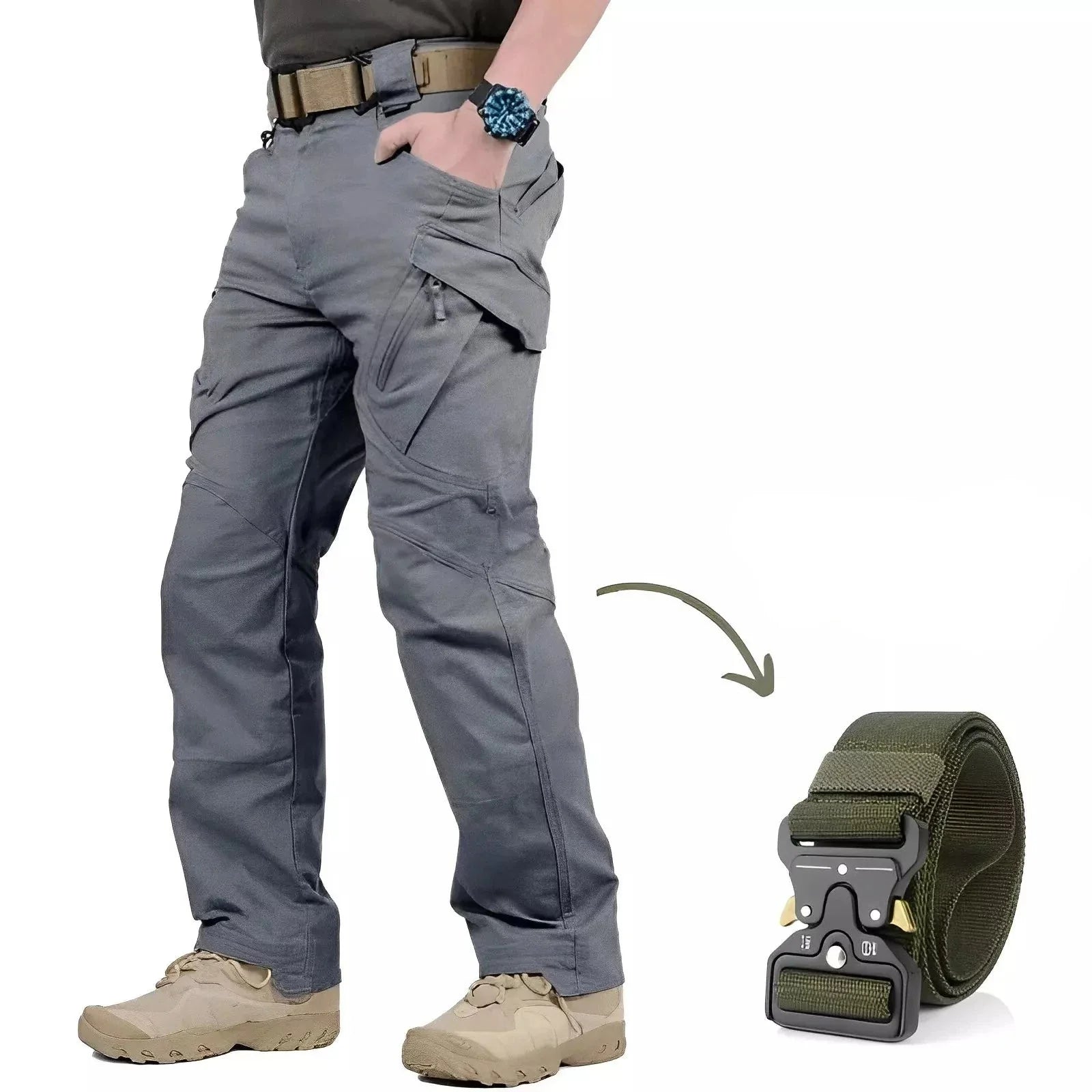 Pantalon Tactique Militaire Imperméable avec Ceinture