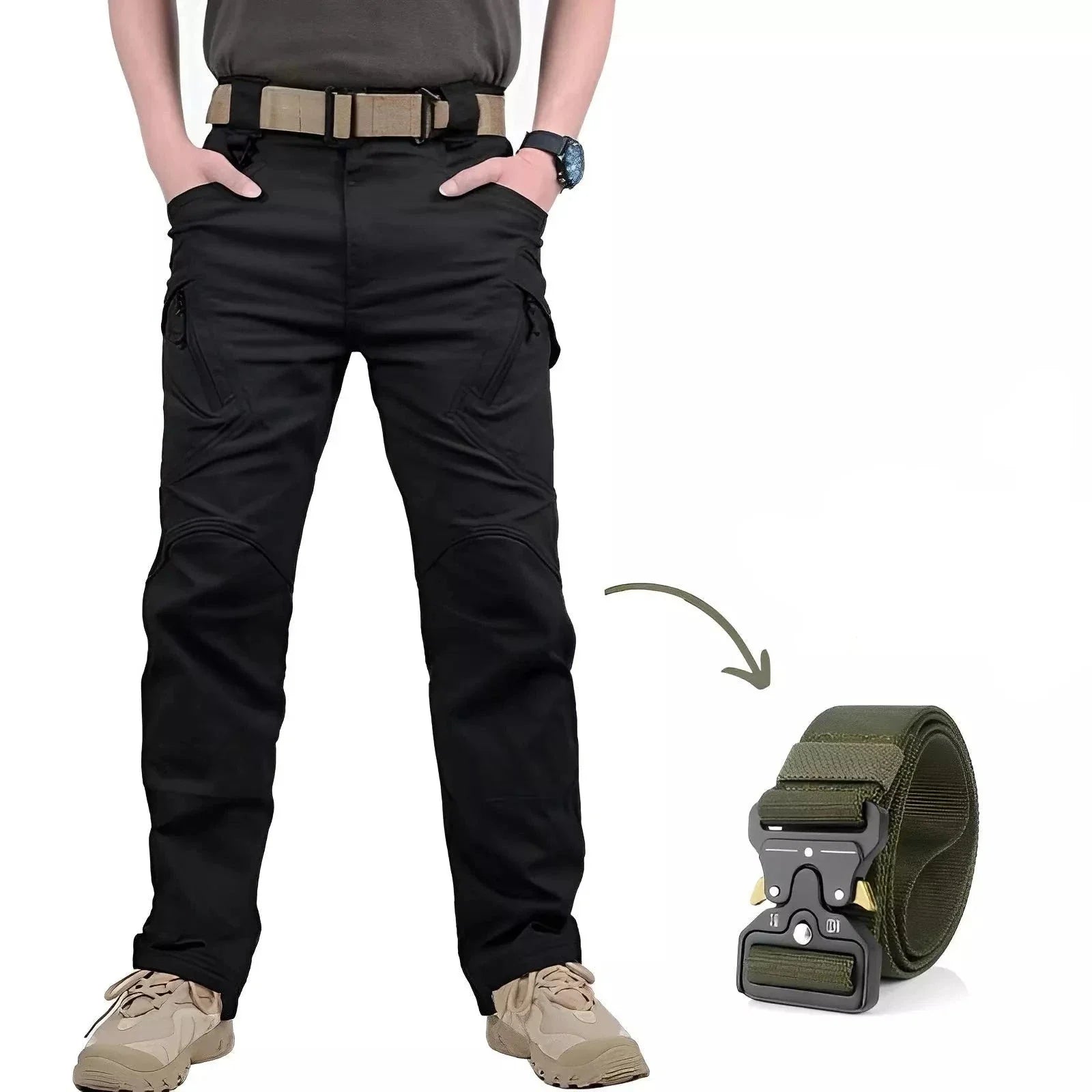 Pantalon Tactique Militaire Imperméable avec Ceinture